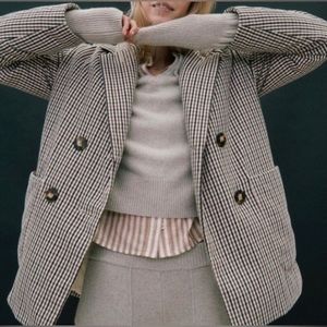 Marled by Reunited Houndstooth Oversized Sweater Blazer
